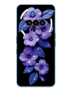 Чехол для Nothing Phone (3a) с картинкой «Фиолетовые цветы с росою»