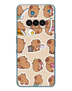 Чехол для Nothing Phone (3a) с картинкой «Капибары паттерн»