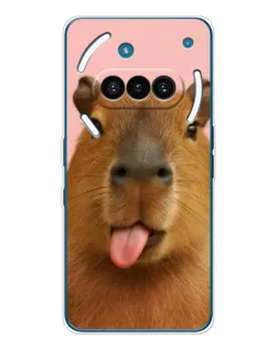 Чехол для Nothing Phone (3a) с картинкой «Капибара с языком»