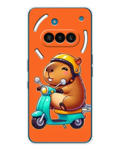 Чехол для Nothing Phone (3a) с картинкой «Капибара на скутере»