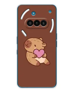 Чехол для Nothing Phone (3a) с картинкой «Капибара с сердцем»
