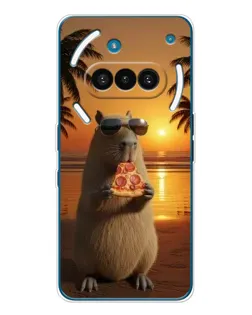 Чехол для Nothing Phone (3a) с картинкой «Капибара с пиццей»