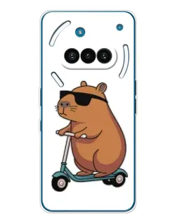 Чехол для Nothing Phone (3a) с картинкой «Капибара на самокате»
