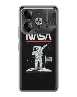 Чехол для Nothing Phone (4a) Pro с картинкой «NASA — шагаем по Луне»