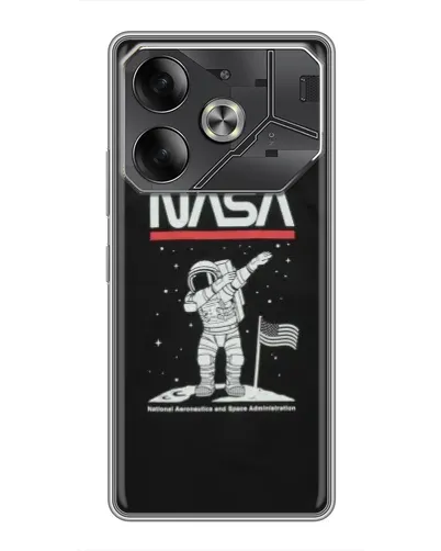 Чехол для Nothing Phone (4a) Pro с картинкой «NASA — шагаем по Луне»