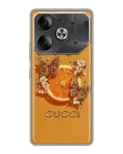 Чехол для Nothing Phone (4a) Pro с картинкой «Gucci — золотые бабочки»