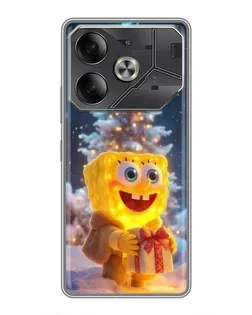 Чехол для Nothing Phone (4a) Pro с картинкой «Рождественский Спанч Боб»