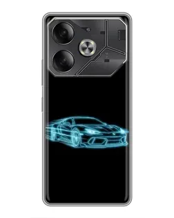 Чехол для Nothing Phone (4a) Pro с картинкой «Неоновый контур Lamborghini»