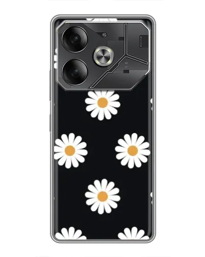 Чехол для Nothing Phone (4a) Pro с картинкой «Ромашки на черном»