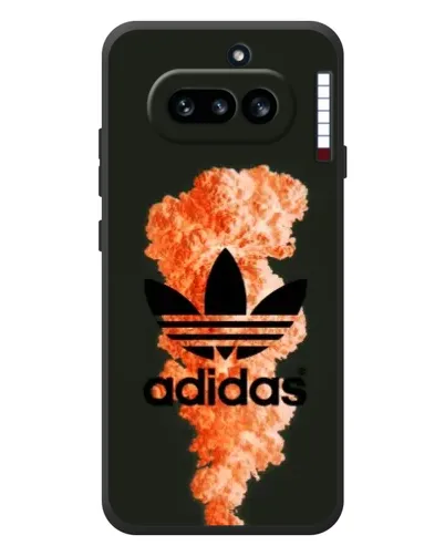 Чехол для Nothing Phone (4a) с картинкой «Оранжевый дым Adidas» Чехол для Nothing Phone (4a) с картинкой «Оранжевый дым Adidas»