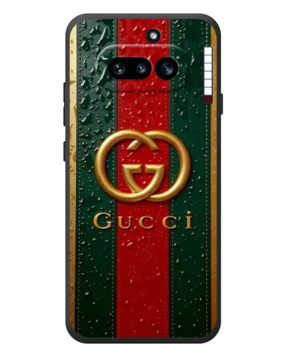 Чехол для Nothing Phone (4a) с картинкой «Gucci — фирменная полоса и золото» Чехол для Nothing Phone (4a) с картинкой «Gucci — фирменная полоса и золото»