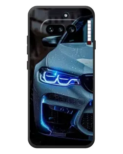 Чехол для Nothing Phone (4a) с картинкой «Взгляд BMW с синими фарами»