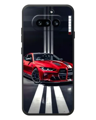 Чехол для Nothing Phone (4a) с картинкой «Красная BMW на дороге» Чехол для Nothing Phone (4a) с картинкой «Красная BMW на дороге»