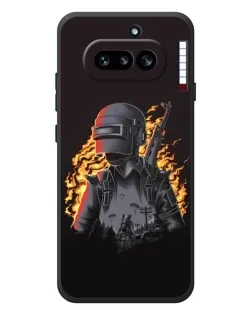 Чехол для Nothing Phone (4a) с картинкой «PUBG — огненный силуэт»