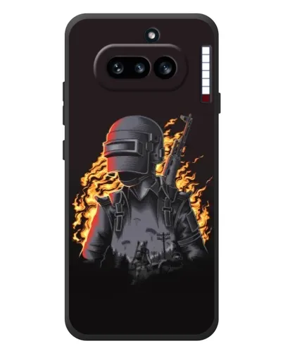 Чехол для Nothing Phone (4a) с картинкой «PUBG — огненный силуэт» Чехол для Nothing Phone (4a) с картинкой «PUBG — огненный силуэт»