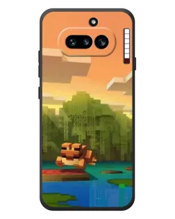 Чехол для Nothing Phone (4a) с картинкой «Майнкрафт закат солнца»