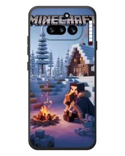 Чехол для Nothing Phone (4a) с картинкой «Зимний Minecraft»