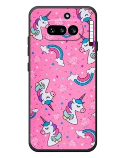 Чехол для Nothing Phone (4a) с картинкой «Unicorn паттерн розовый»