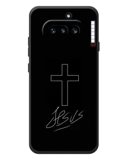 Чехол для Nothing Phone (4a) с картинкой «Графический крест Jesus»