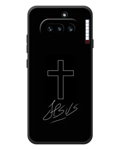 Чехол для Nothing Phone (4a) с картинкой «Графический крест Jesus» Чехол для Nothing Phone (4a) с картинкой «Графический крест Jesus»