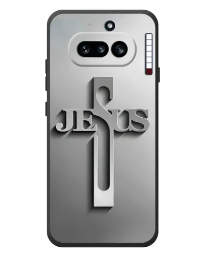 Чехол для Nothing Phone (4a) с картинкой «Металлический крест Jesus» Чехол для Nothing Phone (4a) с картинкой «Металлический крест Jesus»