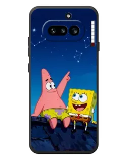 Чехол для Nothing Phone (4a) с картинкой «Губка Боб и Патрик ночью»