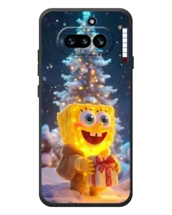 Чехол для Nothing Phone (4a) с картинкой «Рождественский Спанч Боб»