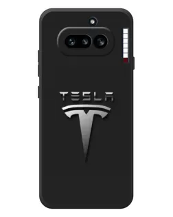 Чехол для Nothing Phone (4a) с картинкой «Стальной логотип Tesla» Чехол для Nothing Phone (4a) с картинкой «Стальной логотип Tesla»