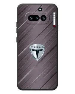 Чехол для Nothing Phone (4a) с картинкой «Металлическая текстура Tesla» Чехол для Nothing Phone (4a) с картинкой «Металлическая текстура Tesla»