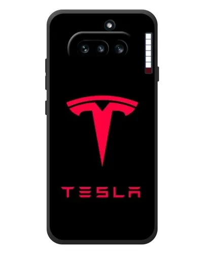 Чехол для Nothing Phone (4a) с картинкой «Tesla Red Logo» Чехол для Nothing Phone (4a) с картинкой «Tesla Red Logo»