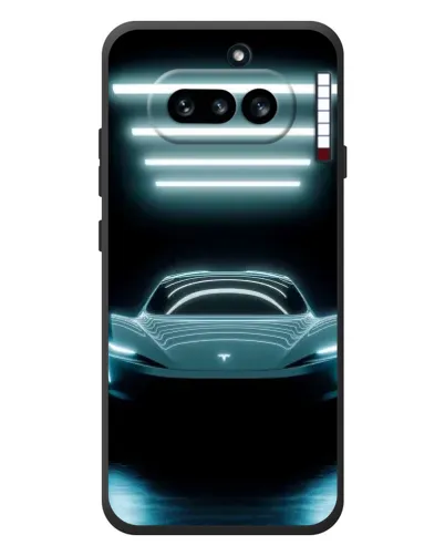 Чехол для Nothing Phone (4a) с картинкой «Tesla в неоне» Чехол для Nothing Phone (4a) с картинкой «Tesla в неоне»