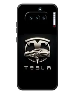 Чехол для Nothing Phone (4a) с картинкой «Tesla — серебристое авто» Чехол для Nothing Phone (4a) с картинкой «Tesla — серебристое авто»