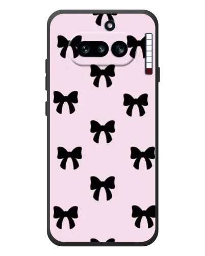 Чехол для Nothing Phone (4a) с картинкой «Черные банты Coquette»