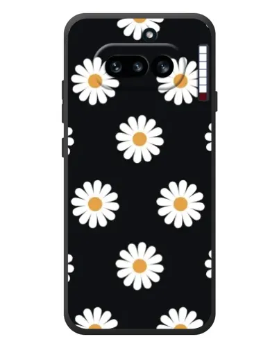 Чехол для Nothing Phone (4a) с картинкой «Ромашки на черном» Чехол для Nothing Phone (4a) с картинкой «Ромашки на черном»