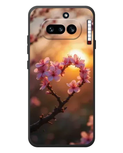 Чехол для Nothing Phone (4a) с картинкой «Розовый цвет сердце на фоне заката» Чехол для Nothing Phone (4a) с картинкой «Розовый цвет сердце на фоне заката»