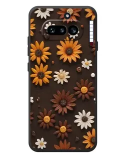 Чехол для Nothing Phone (4a) с картинкой «Узор из маленьких подсолнухов»