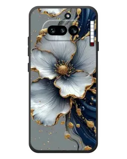 Чехол для Nothing Phone (4a) с картинкой «Белый цветок и золотой флюид»