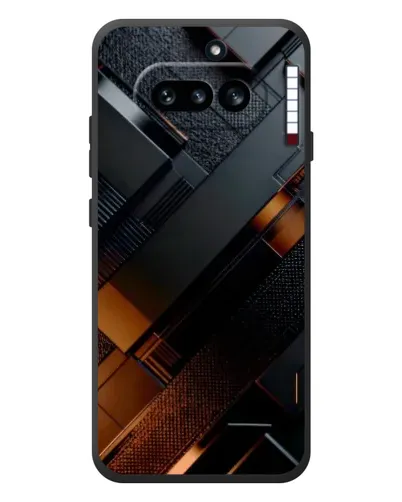 Чехол для Nothing Phone (4a) с картинкой «Черные геометрические блоки»