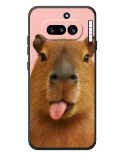 Чехол для Nothing Phone (4a) с картинкой «Капибара с языком»