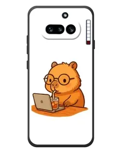 Чехол для Nothing Phone (4a) с картинкой «Капибара с ноутбуком»