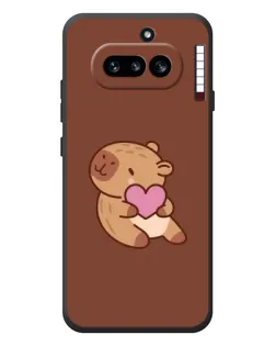 Чехол для Nothing Phone (4a) с картинкой «Капибара с сердцем»