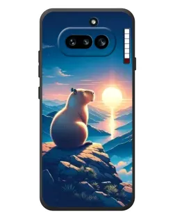 Чехол для Nothing Phone (4a) с картинкой «Закат солнца с капибарой»