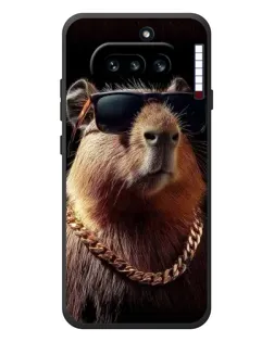 Чехол для Nothing Phone (4a) с картинкой «Капибара золотая цепь»