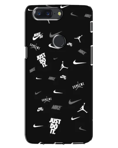 Чохол для OnePlus 5T з картинкою «Nike Black Pattern»
