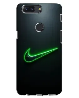 Чохол для OnePlus 5T з картинкою «Неоновий контур Nike»