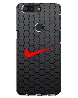 Чехол для OnePlus 5T с картинкой «Nike — карбоновая сетка»