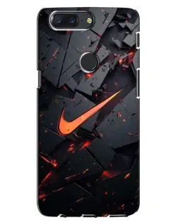 Чехол для OnePlus 5T с картинкой «Nike — эффект разломов»