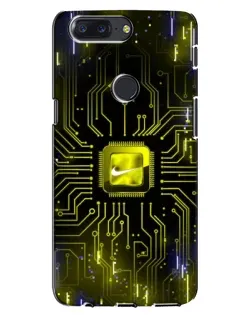 Чехол для OnePlus 5T с картинкой «Nike — золотая искра»