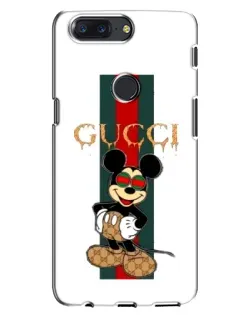 Чехол для OnePlus 5T с картинкой «Микки Маус Gucci — полосы»