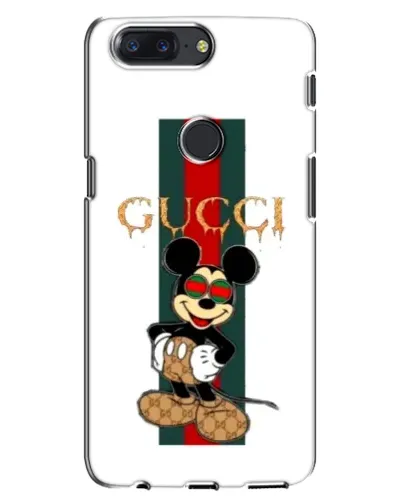 Чехол для OnePlus 5T с картинкой «Микки Маус Gucci — полосы»